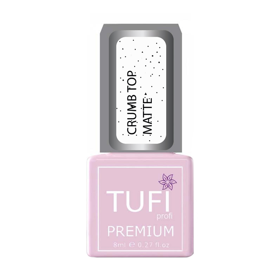 Топ для гель-лаку Tufi Profi Premium Crumb Top Matte матовий, 8 мл